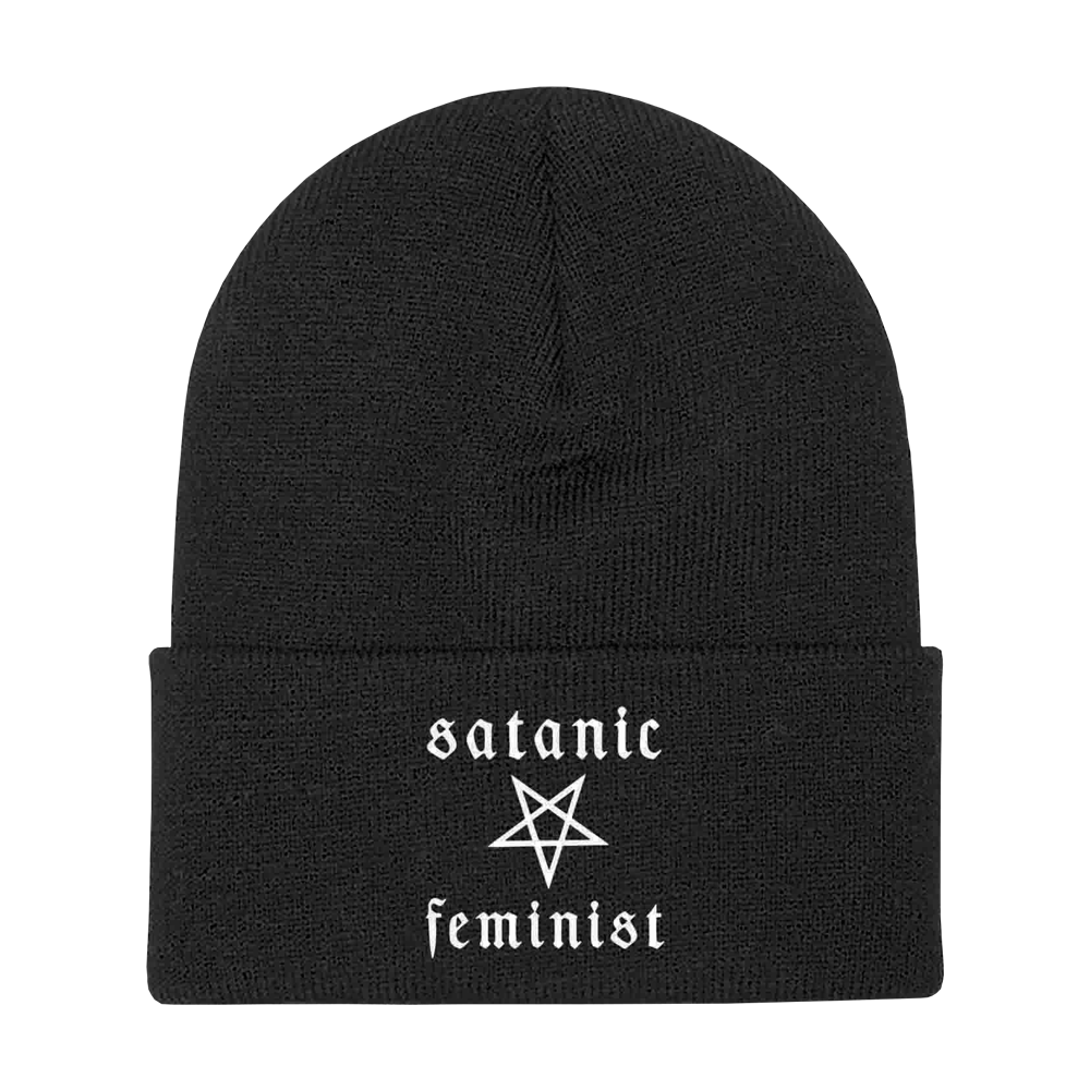 Stay warm but stylish this fall and winter with the Satanic Feminist Beanie. 