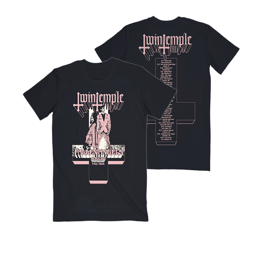 Commemorate the Tour with the Fallen Angel Itin Tee. The front features Tour inspired artwork and the back features all of the events from the fall 2024 tour. 