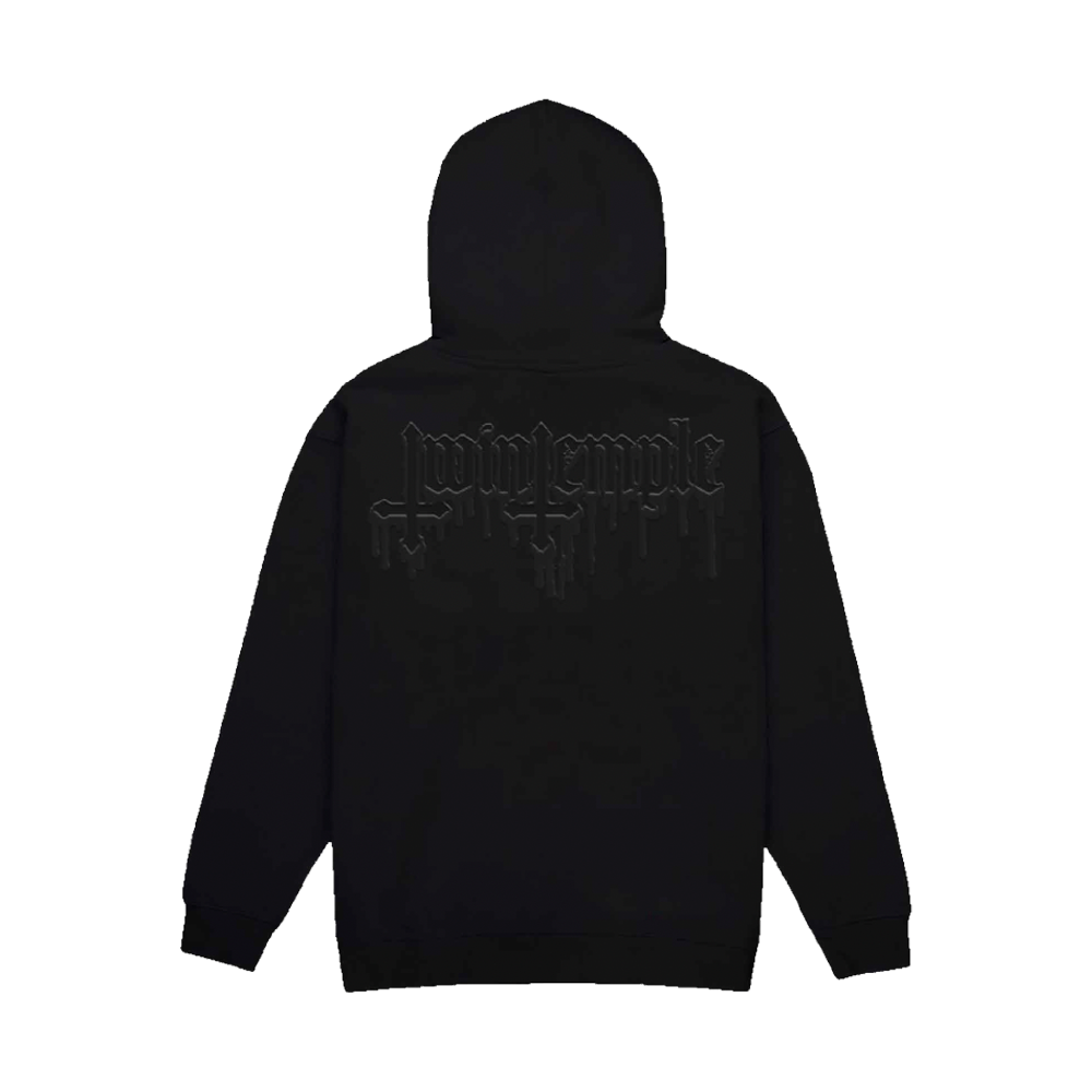 Blood Drip Logo Black On Black Hoodie