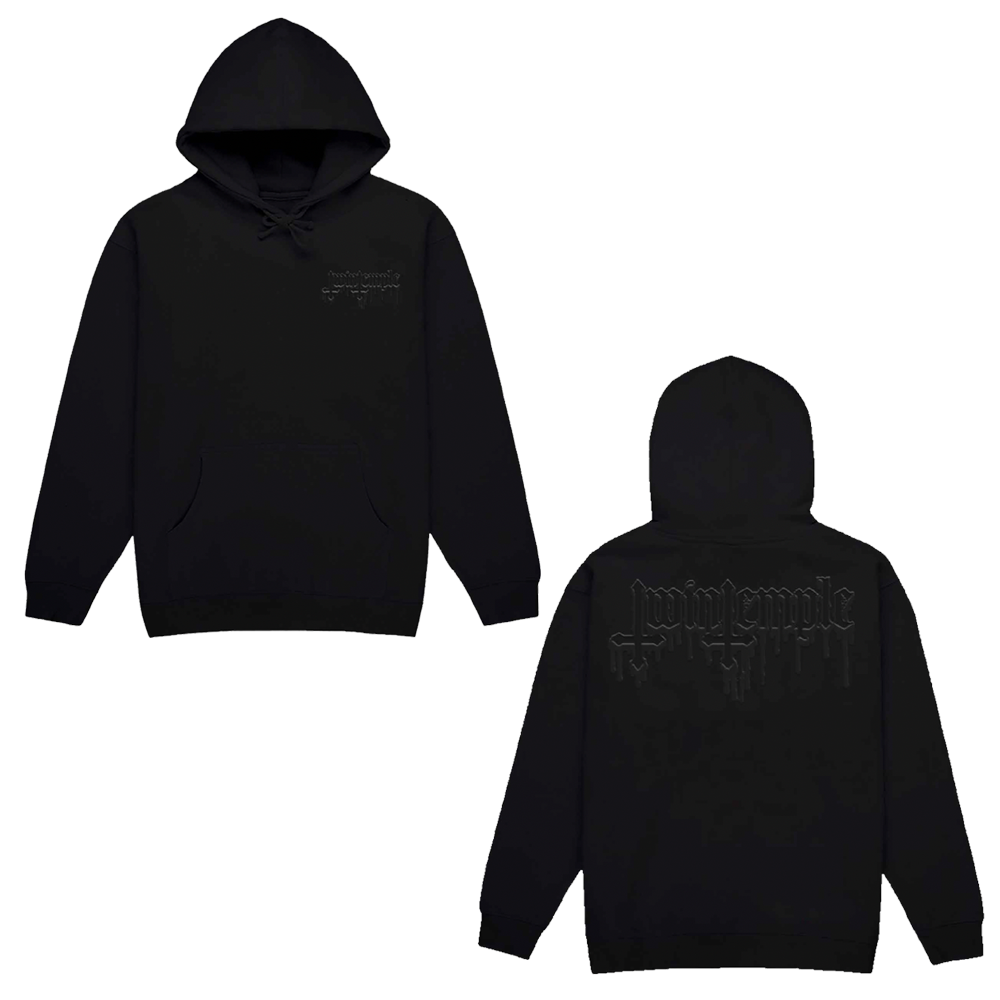 Blood Drip Logo Black On Black Hoodie